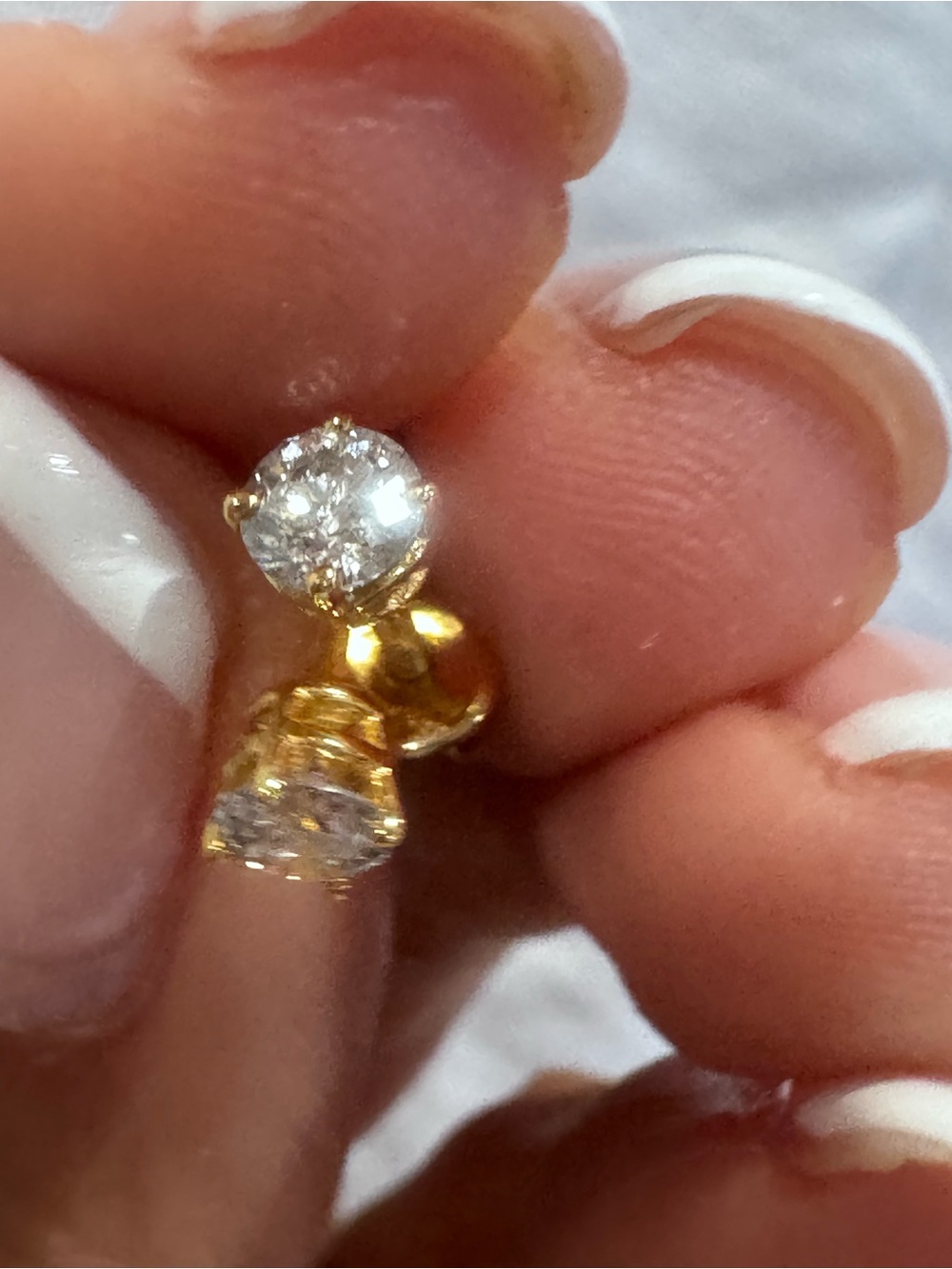 NEW 14K Gold Natural Diamond Dangle Earrings .58 CTW Screw Back